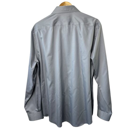 Michael Kors Gray Slim FIt Non Iron Long Sleeve Button Down Shirt 17 34/35 - Picture 2 of 6